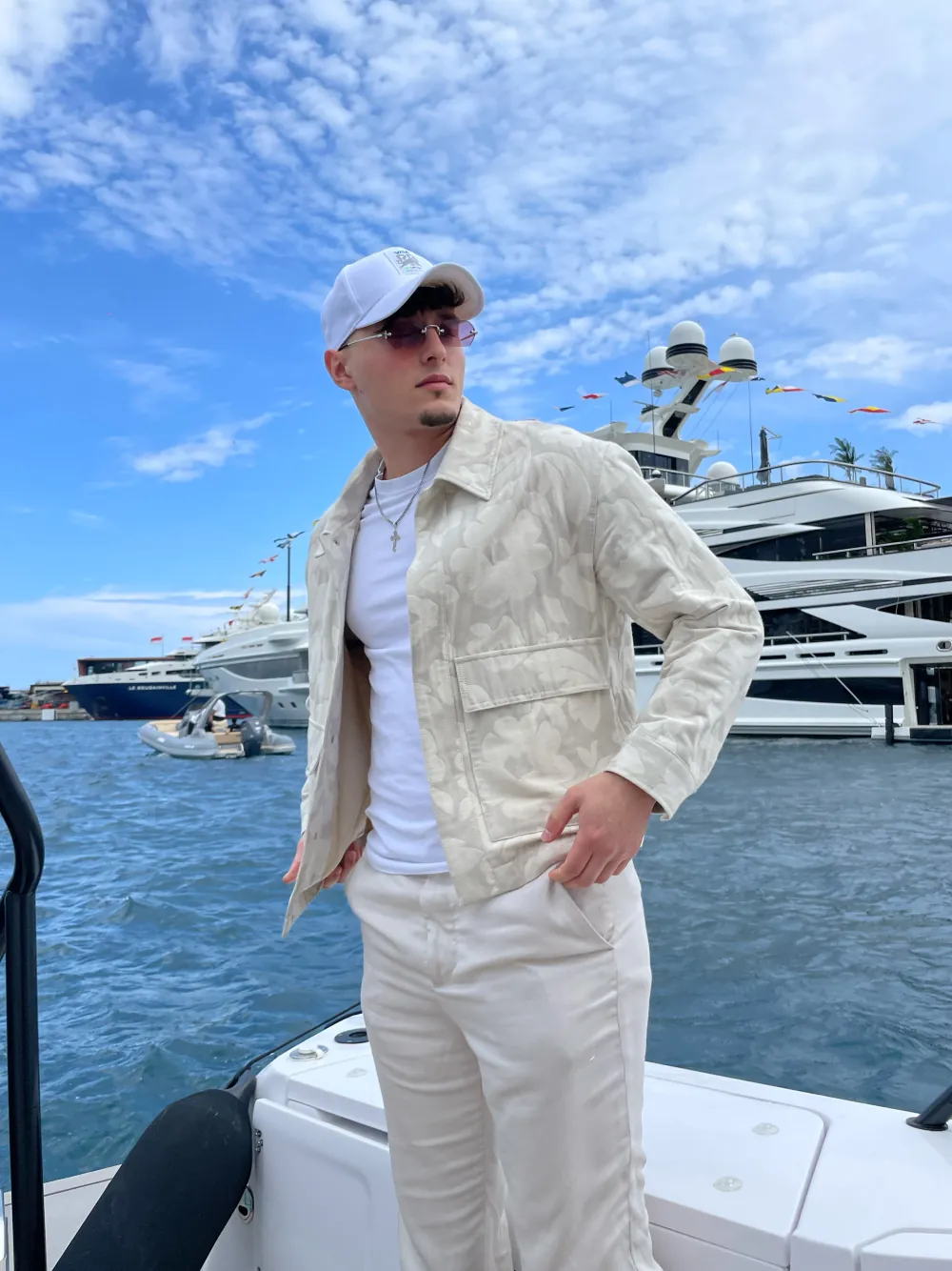 Nikolai Savic on a yacht in Monaco during the Formula 1 weekend